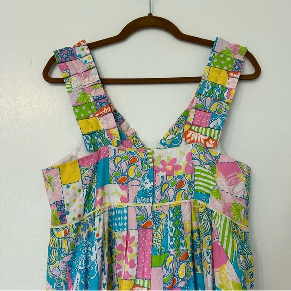 Lilly Pulitzer Vintage Patchwork Print Maxi Dress Sleeveless Womens 10 - Picture 5 of 8